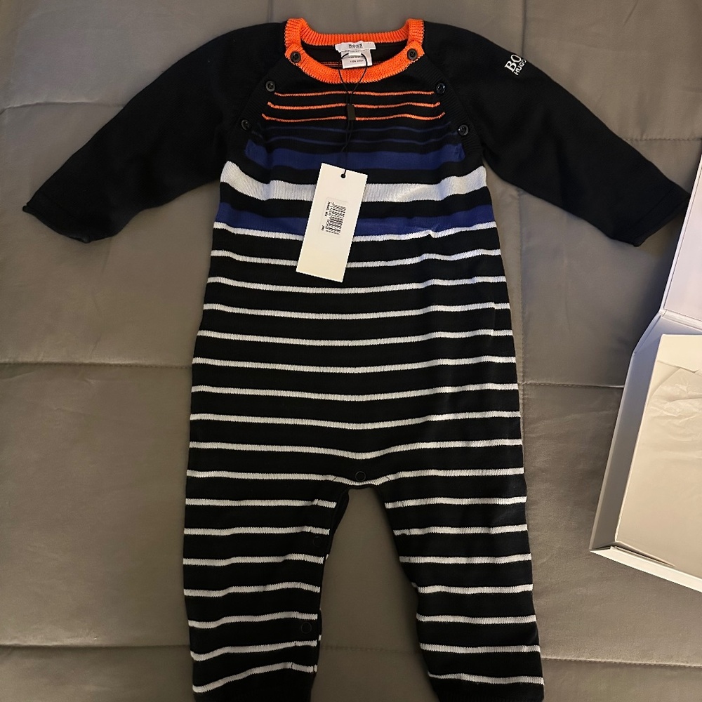 BOSS Baby knit long-sleeve onesie (6 mo) NWT & box